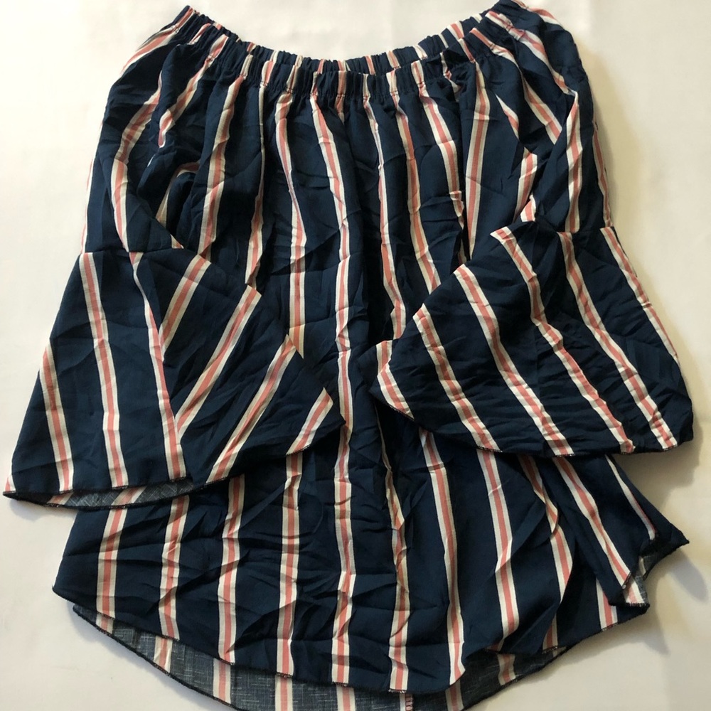 Women One More Thyme Size 1X Blue And White Color Top - 0876